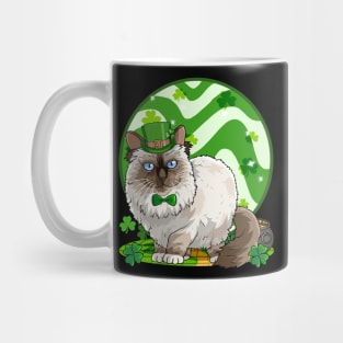 Birman Cat St Patricks Day Leprechaun Mug